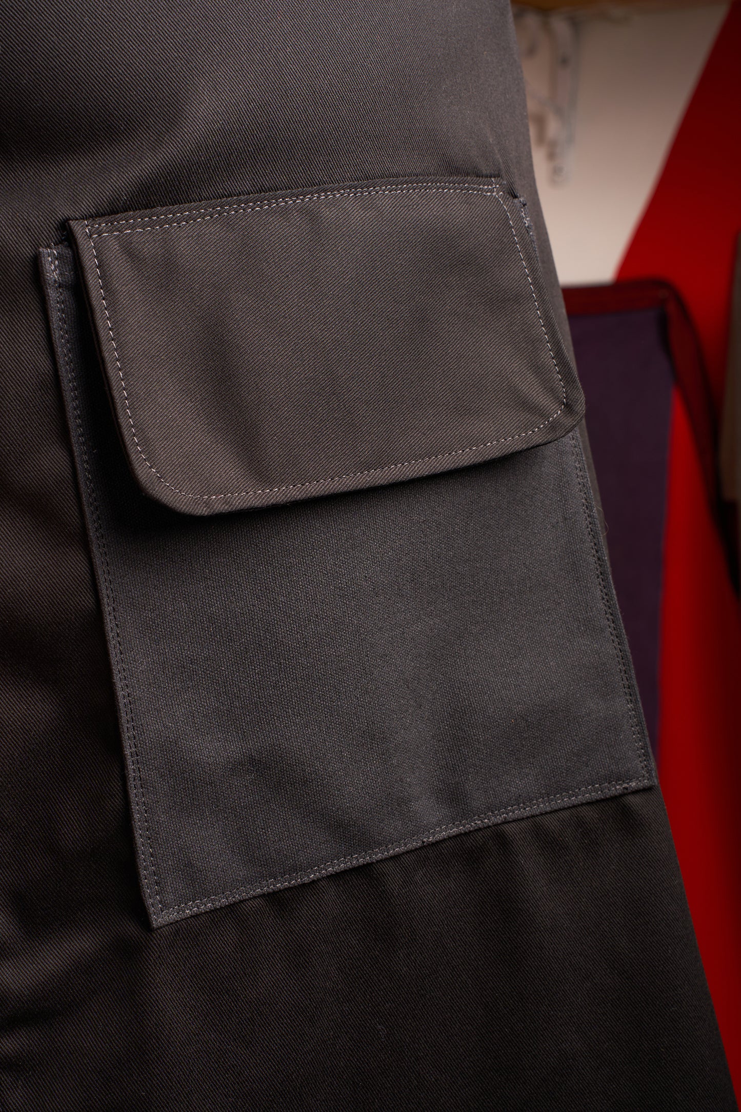Tablier Knifewear Good-As - Sergé de coton noir