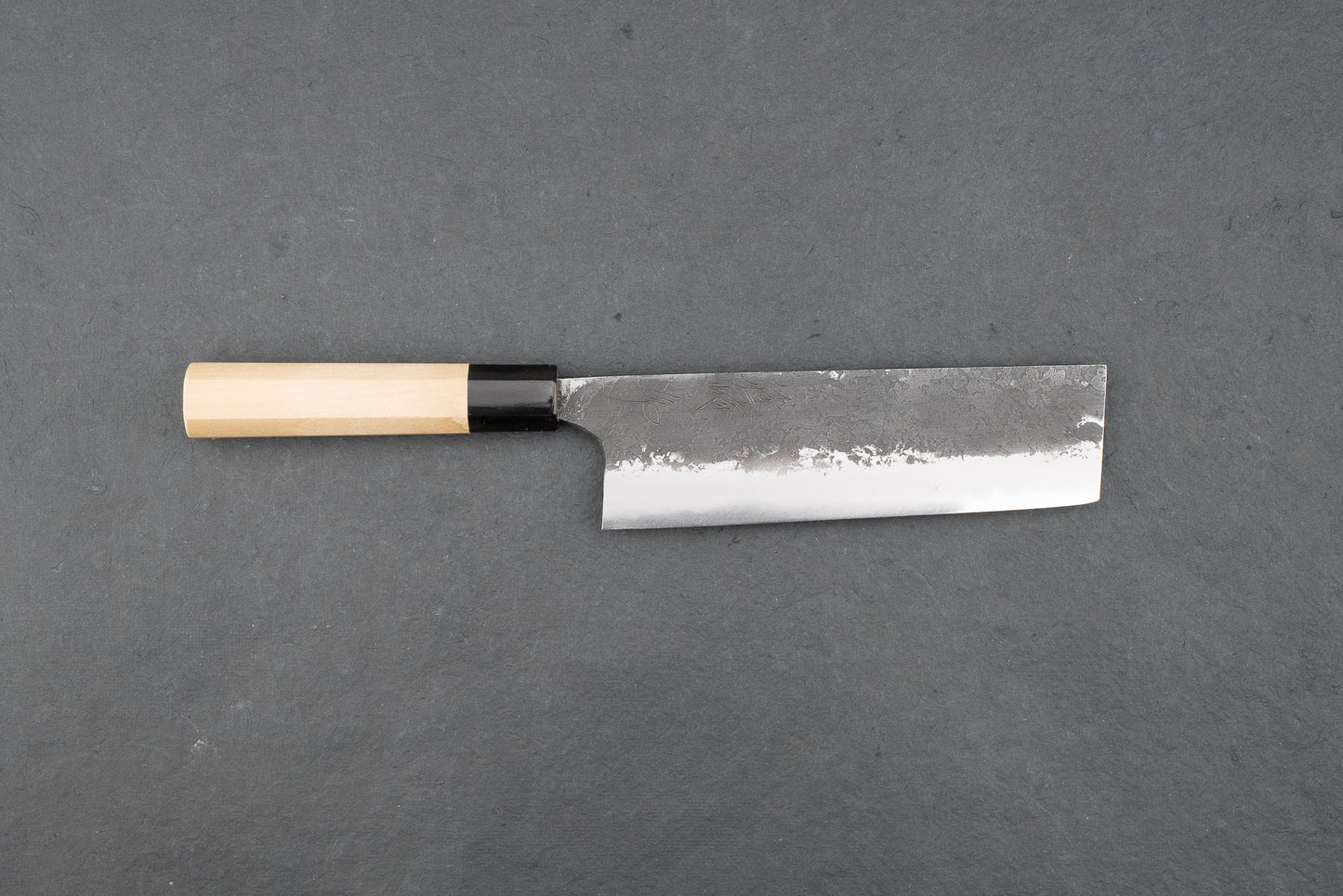 Mazaki Shirogami Nashiji Kurouchi Nakiri 165mm