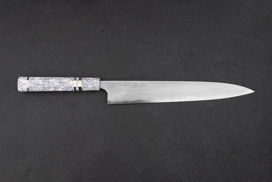Mazaki Honsanmai Aogami Damascus Sujihiki 270mm from Naoki Mazaki