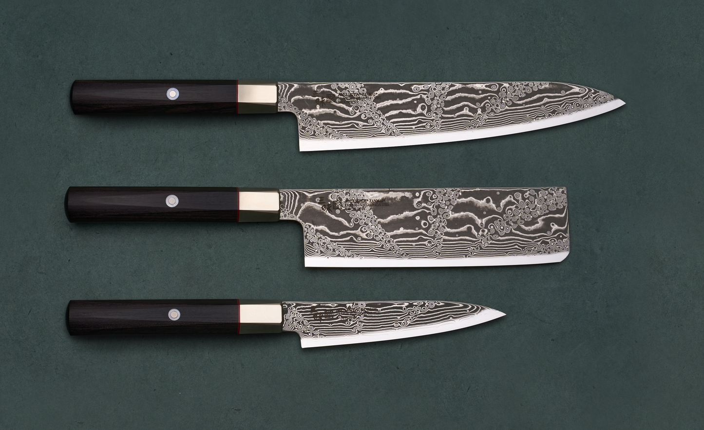 Mcusta Zanmai Hybrid III Splash 3 Piece Knife Set