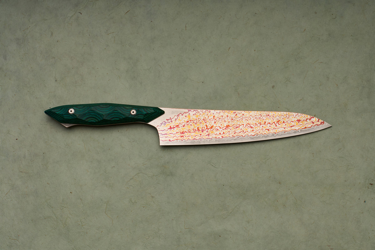 Mcusta Zanmai ONE V-Toku Rainbow Damascus Gyuto 210mm