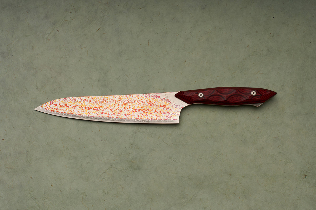Mcusta Zanmai ONE V-Toku Rainbow Damascus Gyuto 210mm