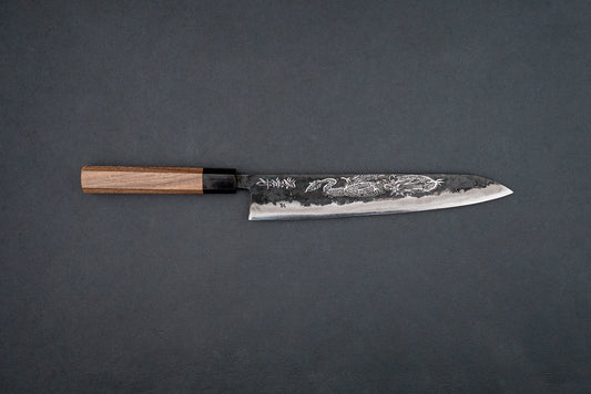 Sakai Takayuki Michiko Kubota Engraved Aogami Gyuto 240mm "Dragon"