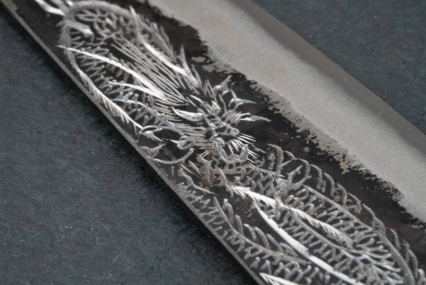 Sakai Takayuki Michiko Kubota Engraved Aogami Gyuto 240mm "Dragon"