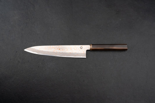 Mutsumi Hinoura V-toku Rainbow Damascus Gyuto 240mm