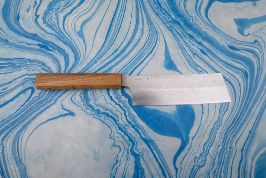 Nigara SPG STRIX Tsuchime Damascus Nakiri 180mm