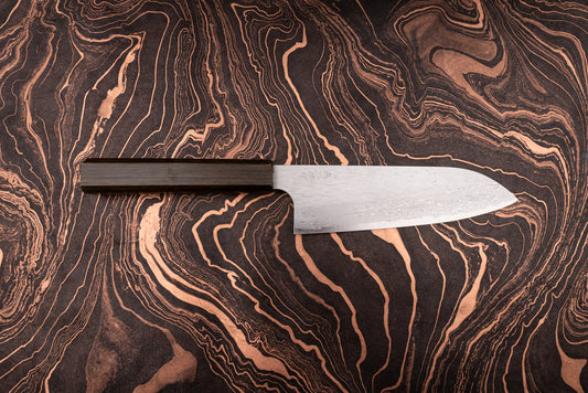 Nigara VG XEOS Tsuchime Damascus Santoku 185mm