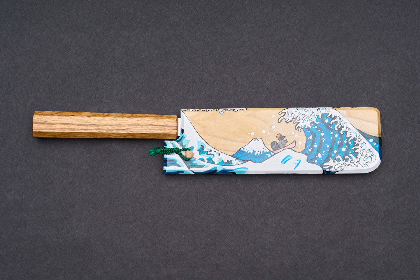 Nigara SPG STRIX Tsuchime Damascus Nakiri 180mm with Handpainted Saya Set