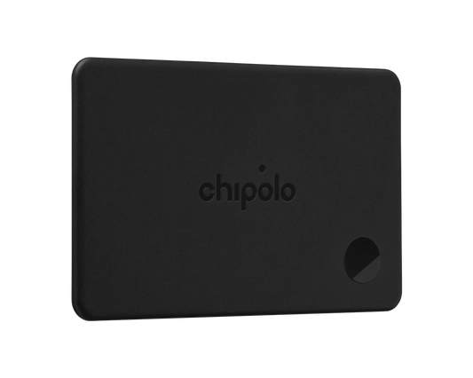 Chipolo Card Bluetooth tracker, credit-card-sized, fits in wallets or knife roll ID slots, waterproof, dust-tight, with 110dB chirp, pairs with Apple and Android.
