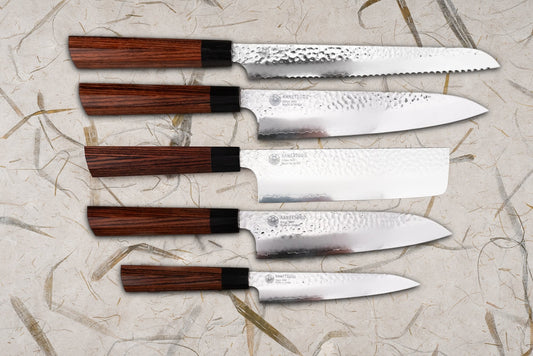 Seki Kanetsugu Heptagon-wood 5 Peice Knife Set