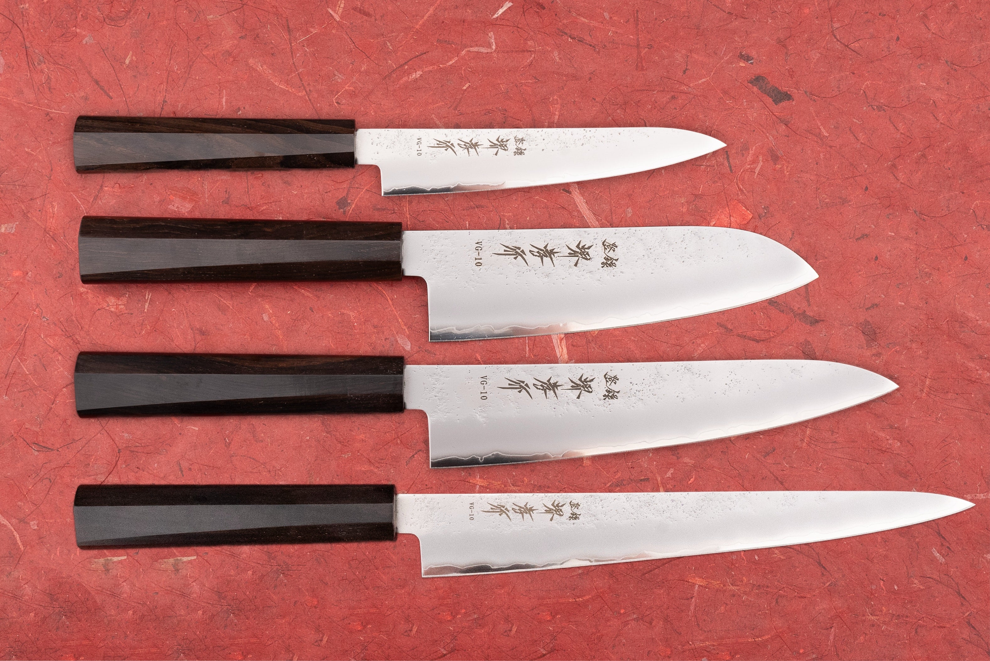 Sakai Takayuki VG10 Nashiji 4 Piece Knife Set from Sakai Takayuki