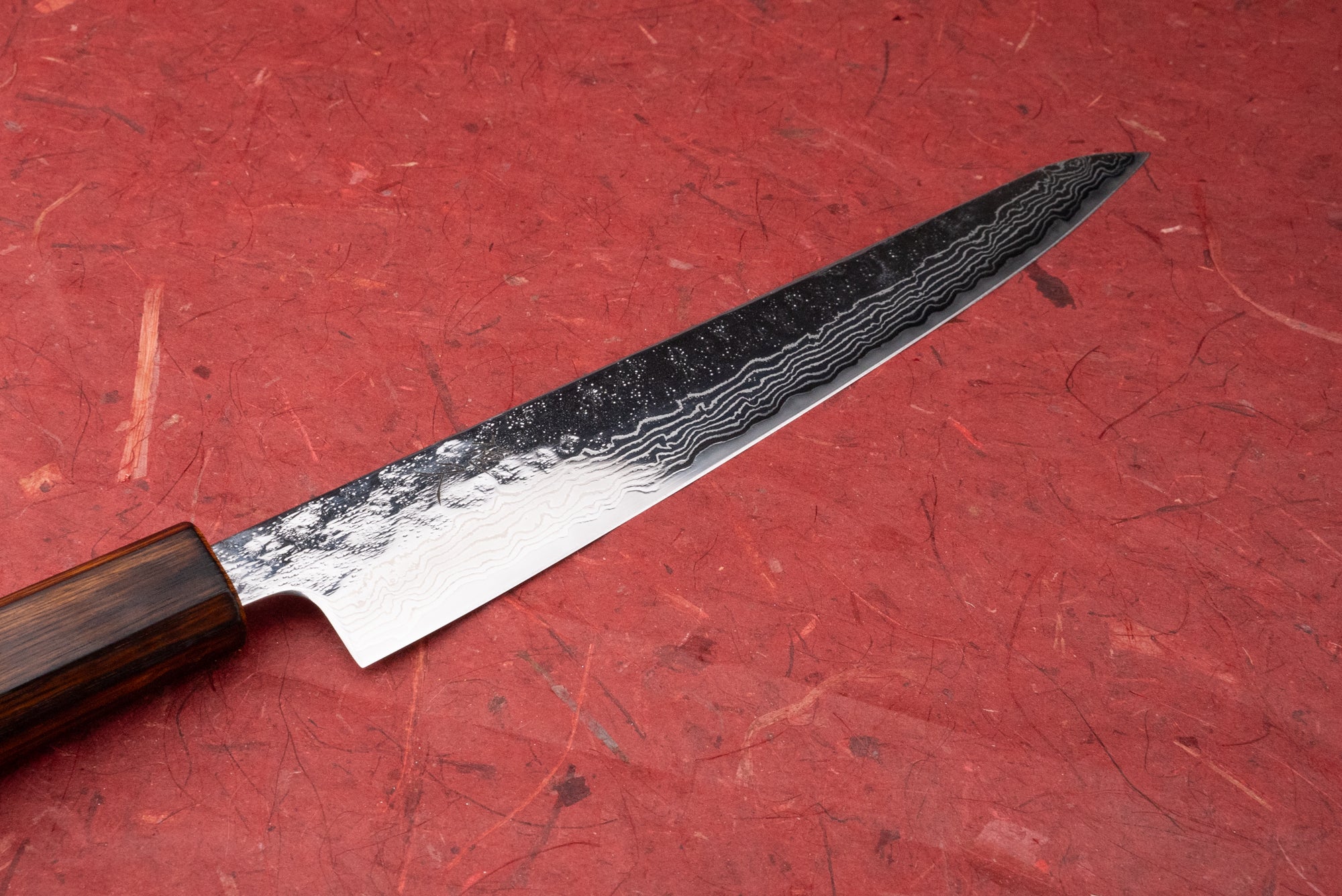 Tsunehisa 440C Sanjusan 参拾参 Tsuchime Migaki Damascus Sujihiki
