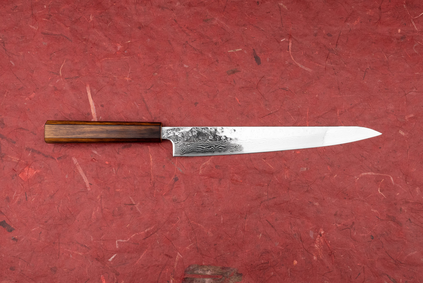 Tsunehisa  440C Sanjusan 参拾参 Tsuchime Migaki Damascus Sujihiki 240mm