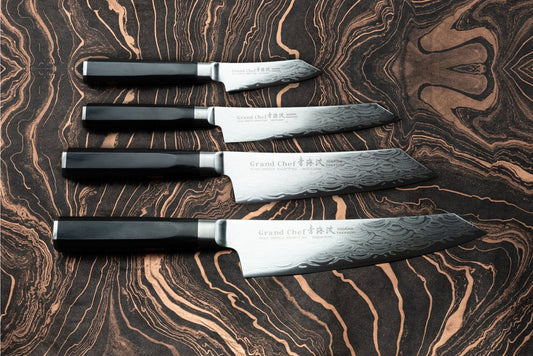Sakai Takayuki Grand Chef Seigaiha 4 Peice Knife Set