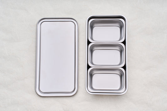 Shimoyama Stainless Yakumi Pan - 3 Compartments