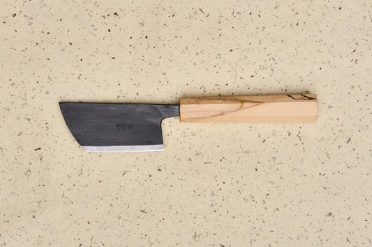Suzuki Uchi Hamono Shirogami Kurouchi Ko-Nakiri biseauté simple pour gaucher 65mm