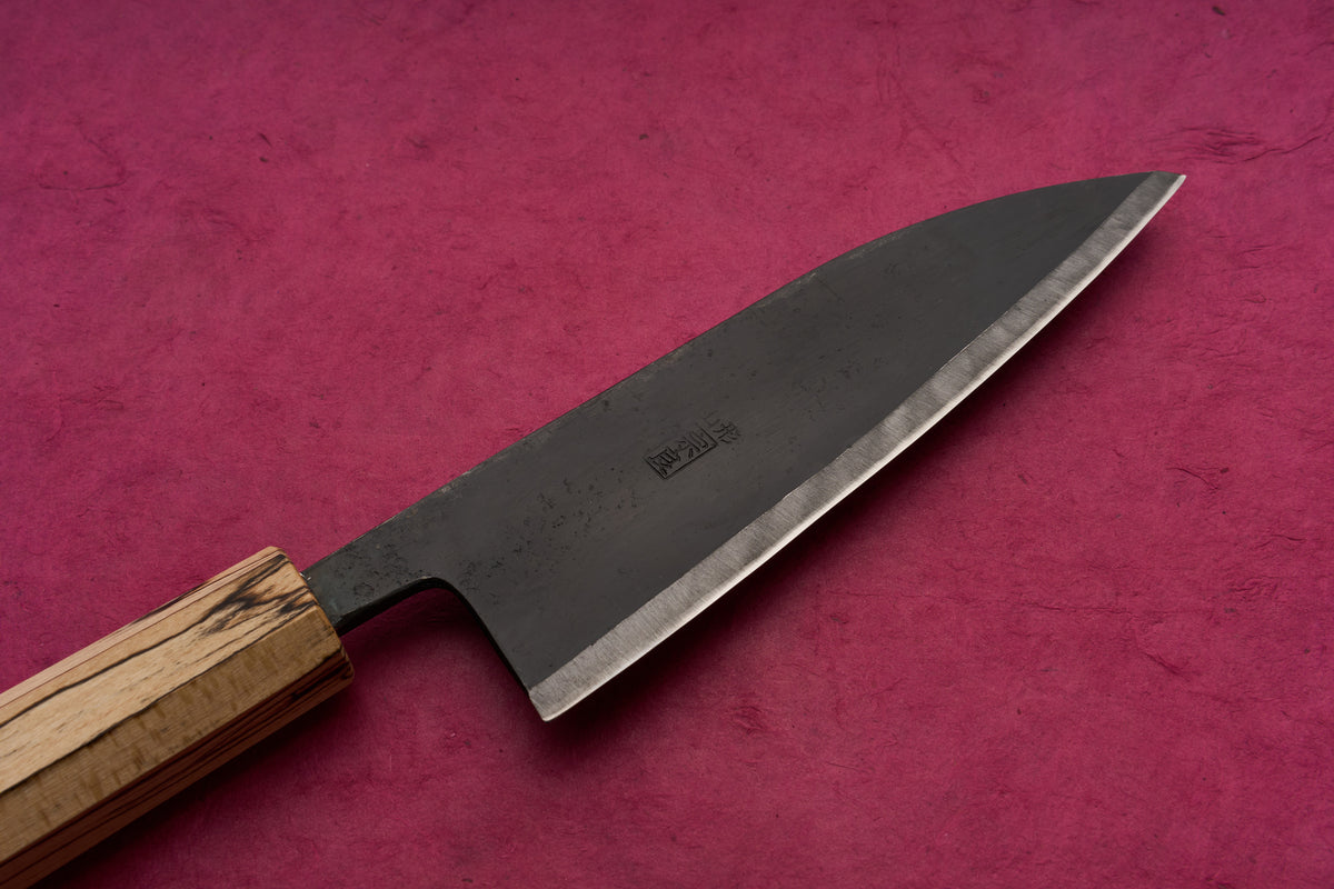 Suzuki Uchi Hamono Shirogami Kurouchi Simple Biseau Ko-Santoku 135mm