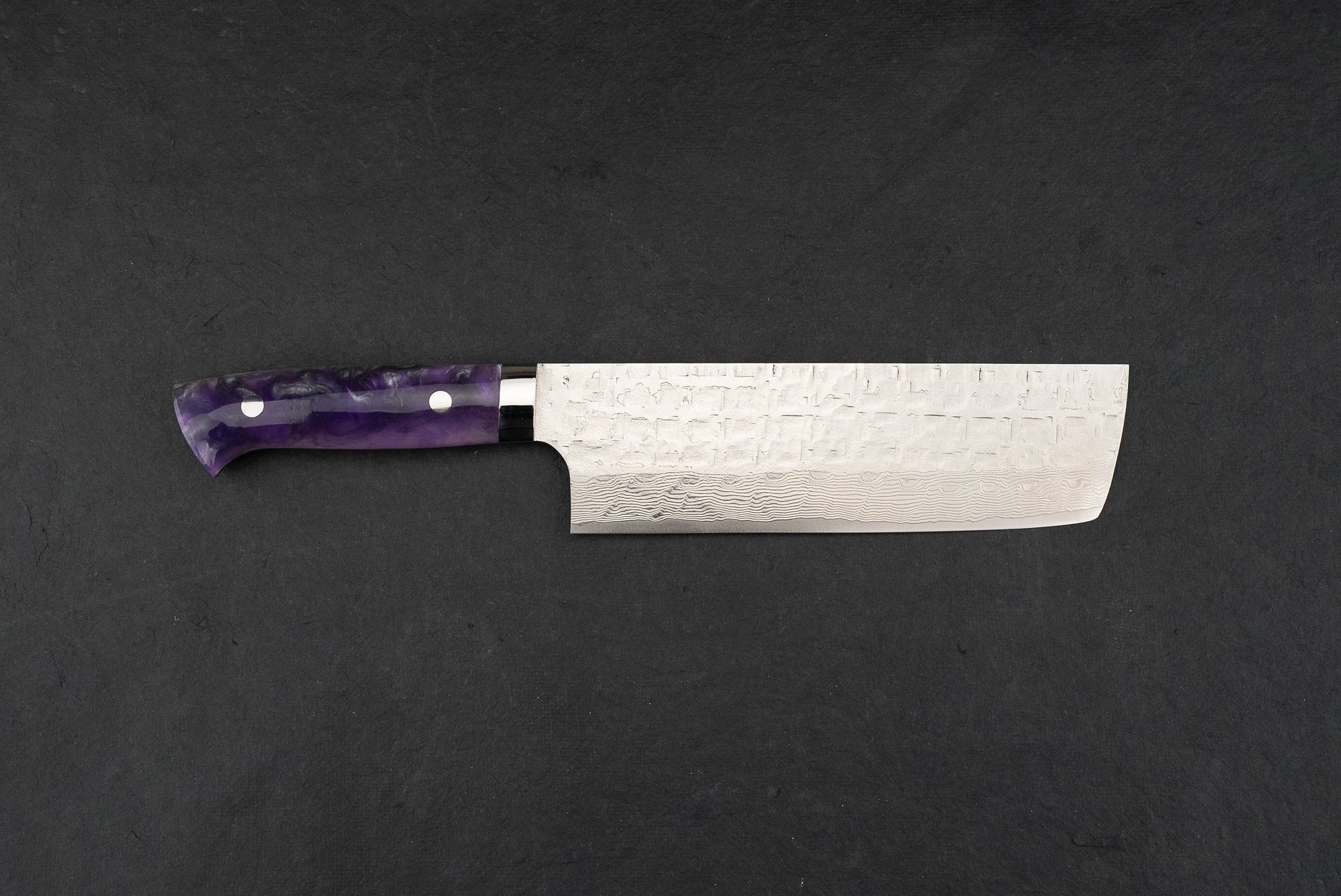 Takeshi Saji VG10 Cross Tsuchime Damascus Western Nakiri 180mm from Takeshi Saji