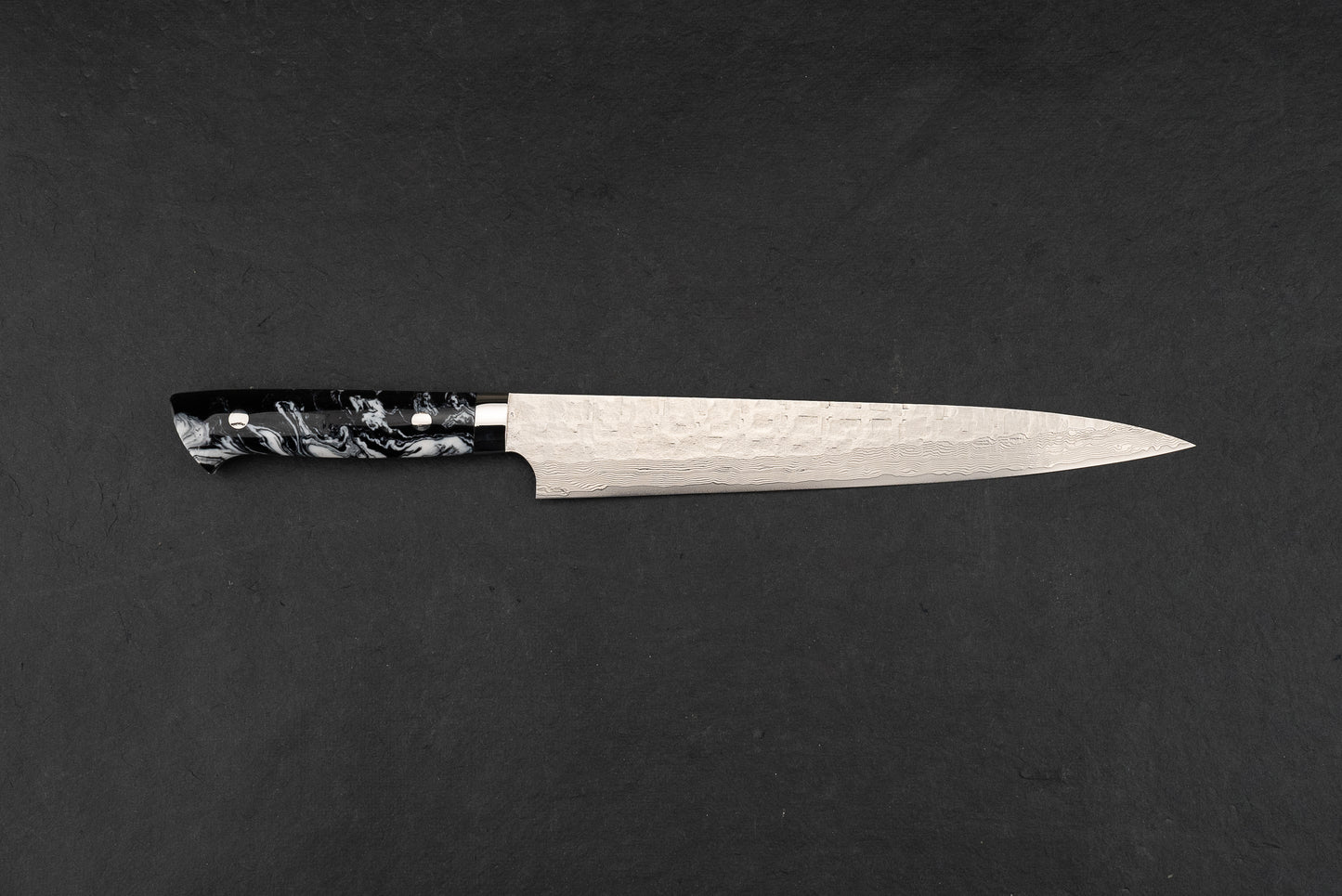 Takeshi Saji VG10 Cross Tsuchime Damascus Western Sujihiki 240mm from Takeshi Saji