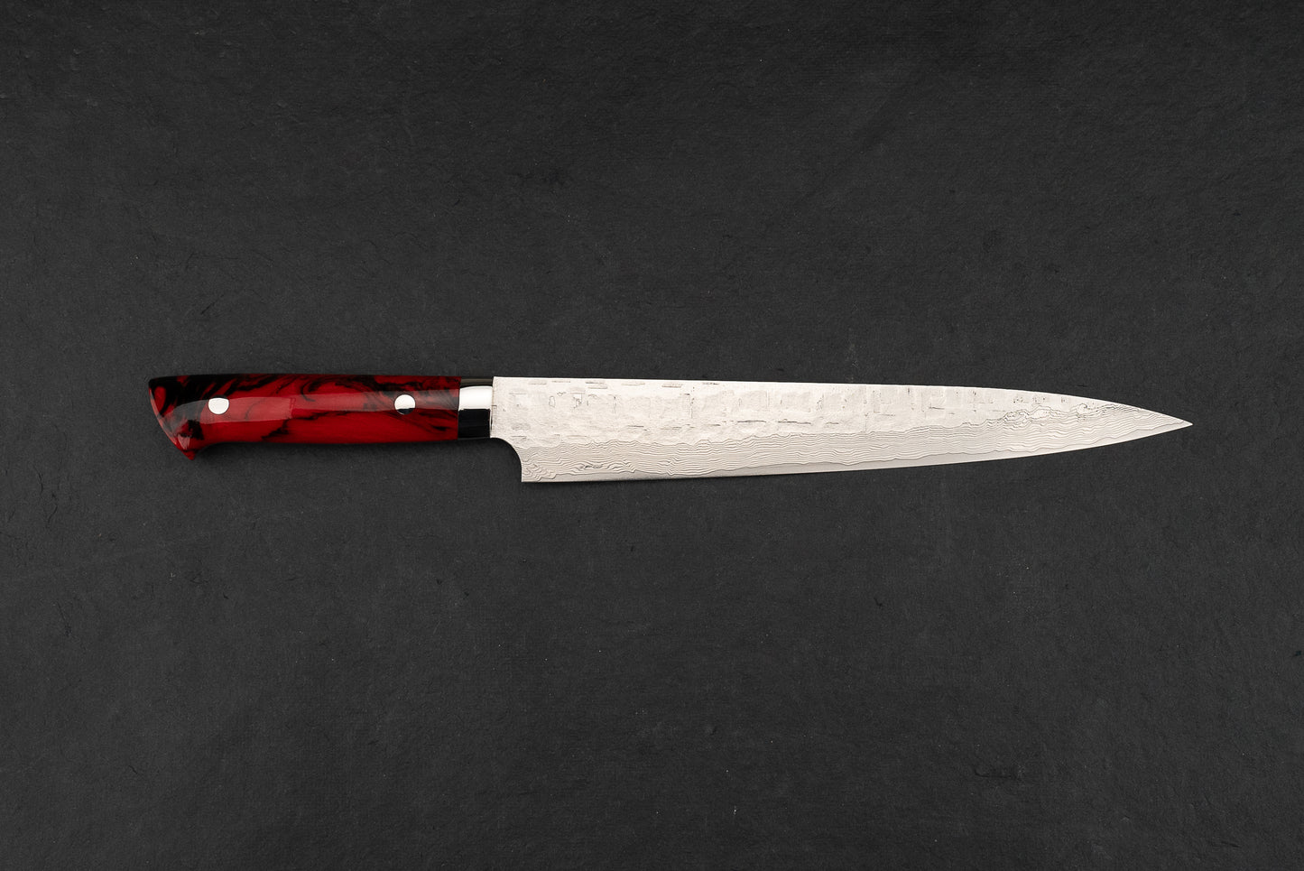 Takeshi Saji VG10 Cross Tsuchime Damascus Western Sujihiki 240mm from Takeshi Saji