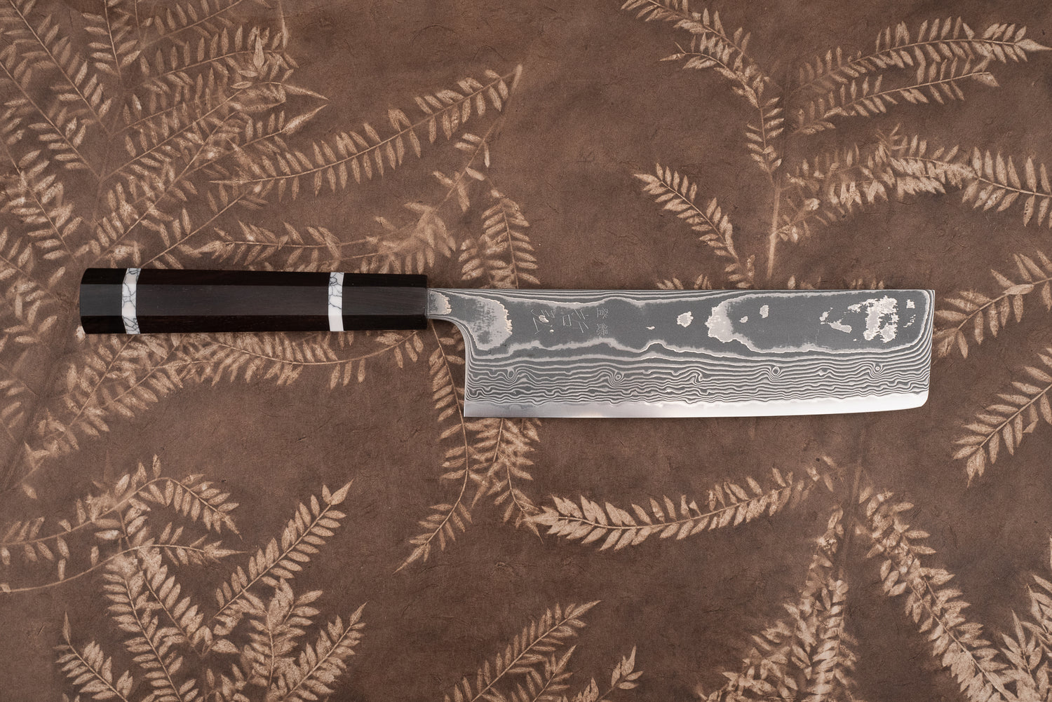Tetsuhiro SG2 Damascus Kanko Nakiri 180mm from Tetsuhiro