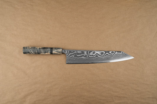 Custom Handle Tetsuhiro SG2 Damascus Kanko Kiritsuke Gyuto 240mm from Tetsuhiro