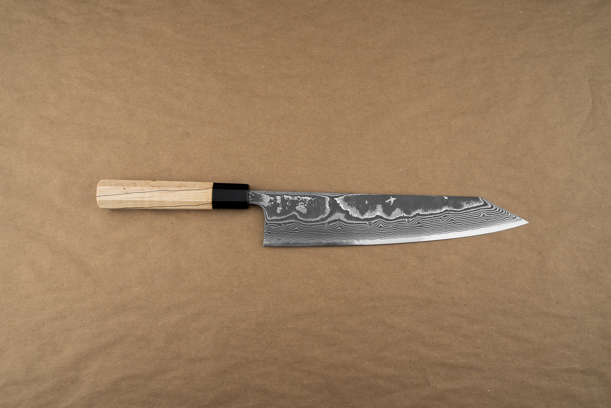 Custom Handle Tetsuhiro SG2 Damascus Kanko Kiritsuke Gyuto 240mm from Tetsuhiro