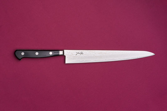 Tsunehisa AUS10 Sanjuhachi 参拾捌 Kuronami Damascus Western Sujihiki 240mm T-03812