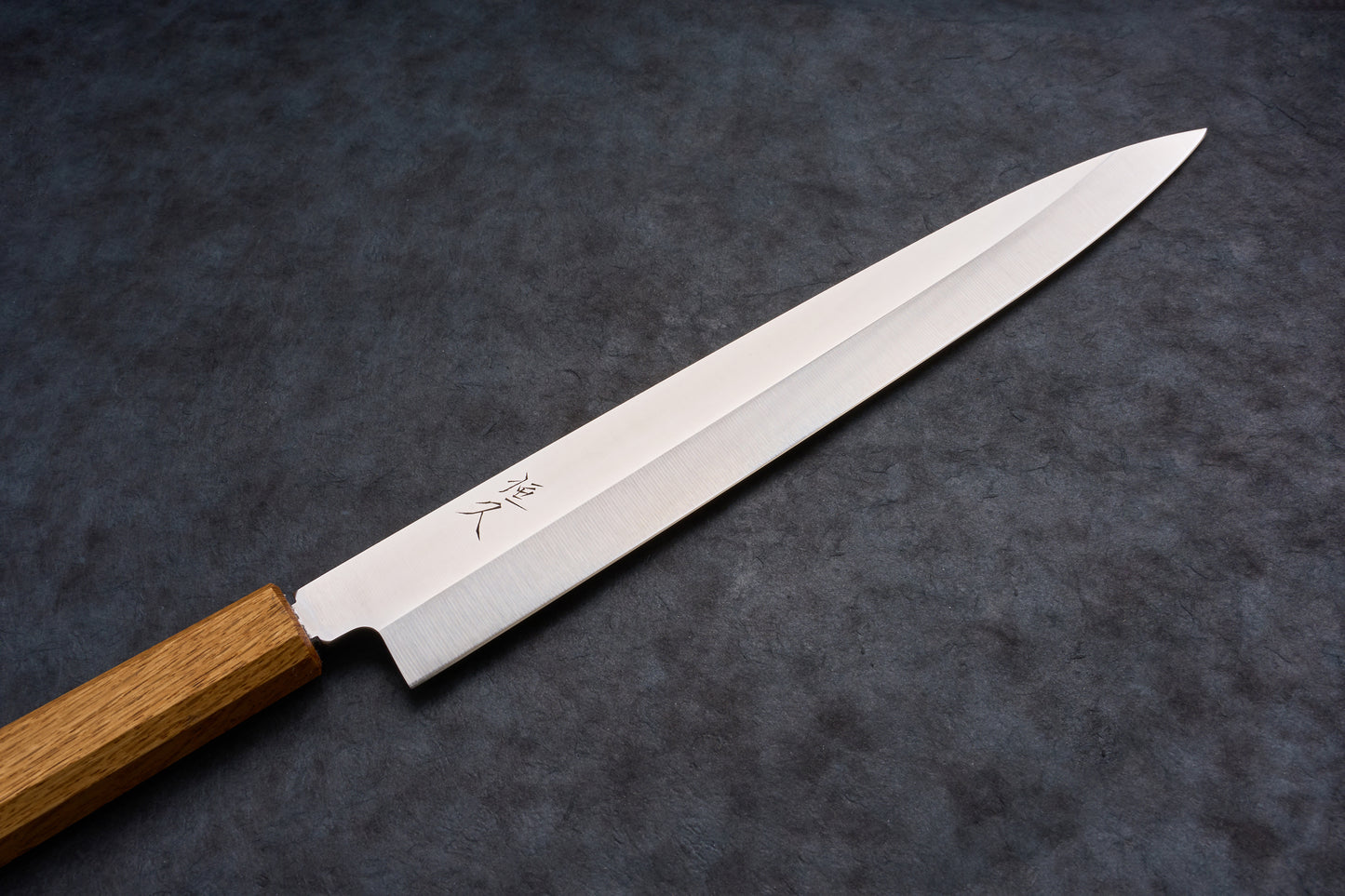 Tsunehisa AUS8 Sanjukyu Migaki Yanagiba 270mm T-03919, a sleek Japanese slicing knife with a polished steel blade and straight wooden handle, perfect for sashimi.