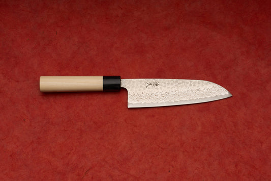 Tsunehisa Ginsan Yonjuni 肆拾弐 Tsuchime Damascus Santoku 165mm T-04205