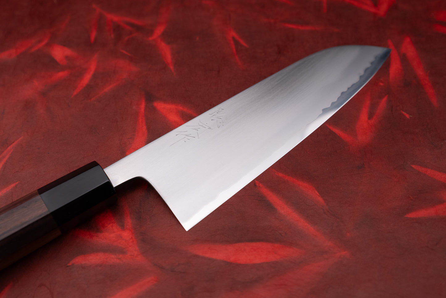 Toshihiro Wakui Shirogami Stainless Migaki Santoku 180mm