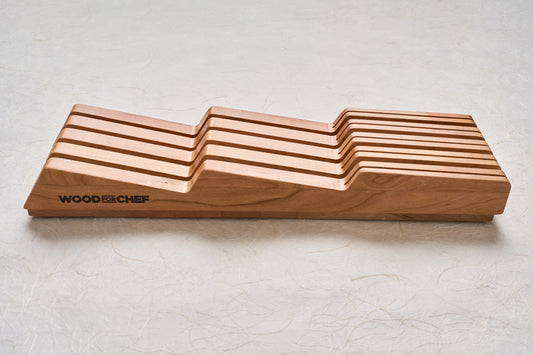 WoodForChef 9 Slot In-Drawer Knife Block