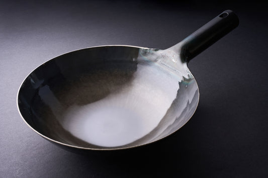 Yamada Uchidashi Hammered Steel Chinese Round Bottom Wok