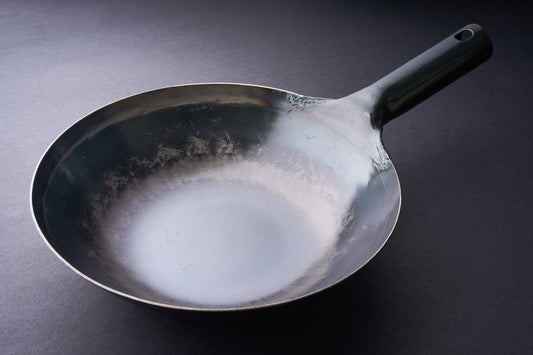 Yamada Uchidashi Hammered Steel Flat Bottom Wok