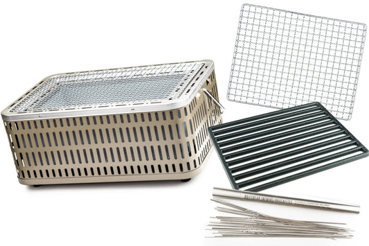 Green Life Shichirin Konro Charcoal BBQ Grill - Large + Upgrade Kit from GREEN LIFE