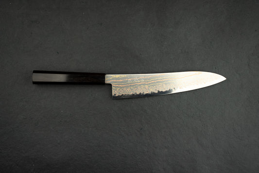 Hatsukokoro Hayabusa Aogami Rainbow Damascus Gyuto 210mm