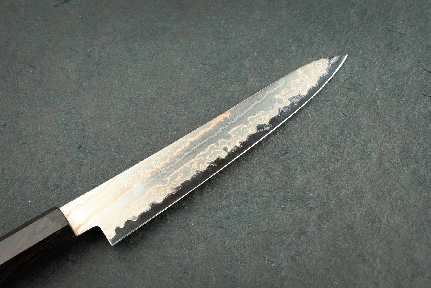 Hatsukokoro Hayabusa Aogami Rainbow Damascus Petty 150mm