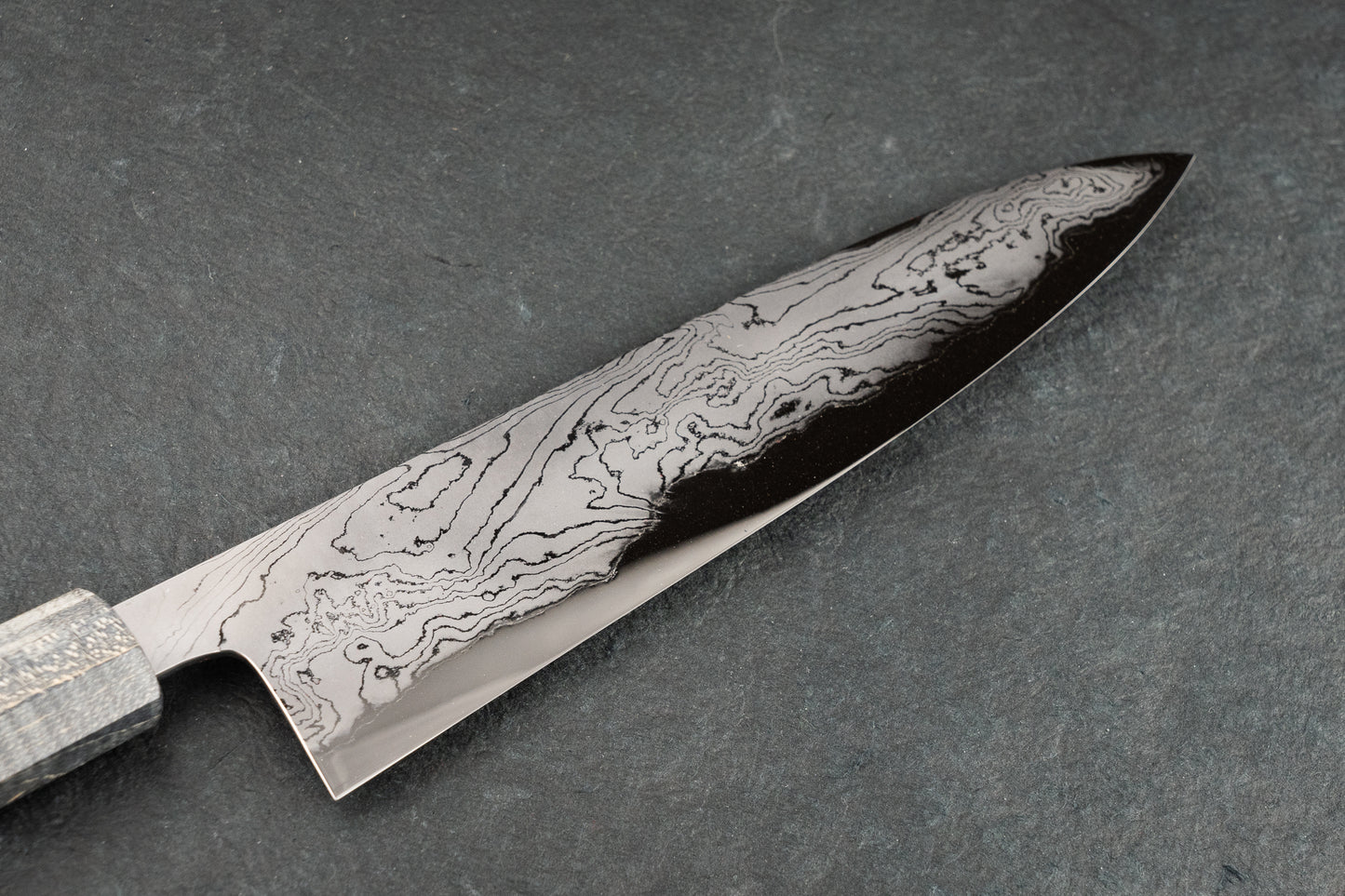 Hatsukokoro Hyomon Shirogami Damascus Gyuto 210mm