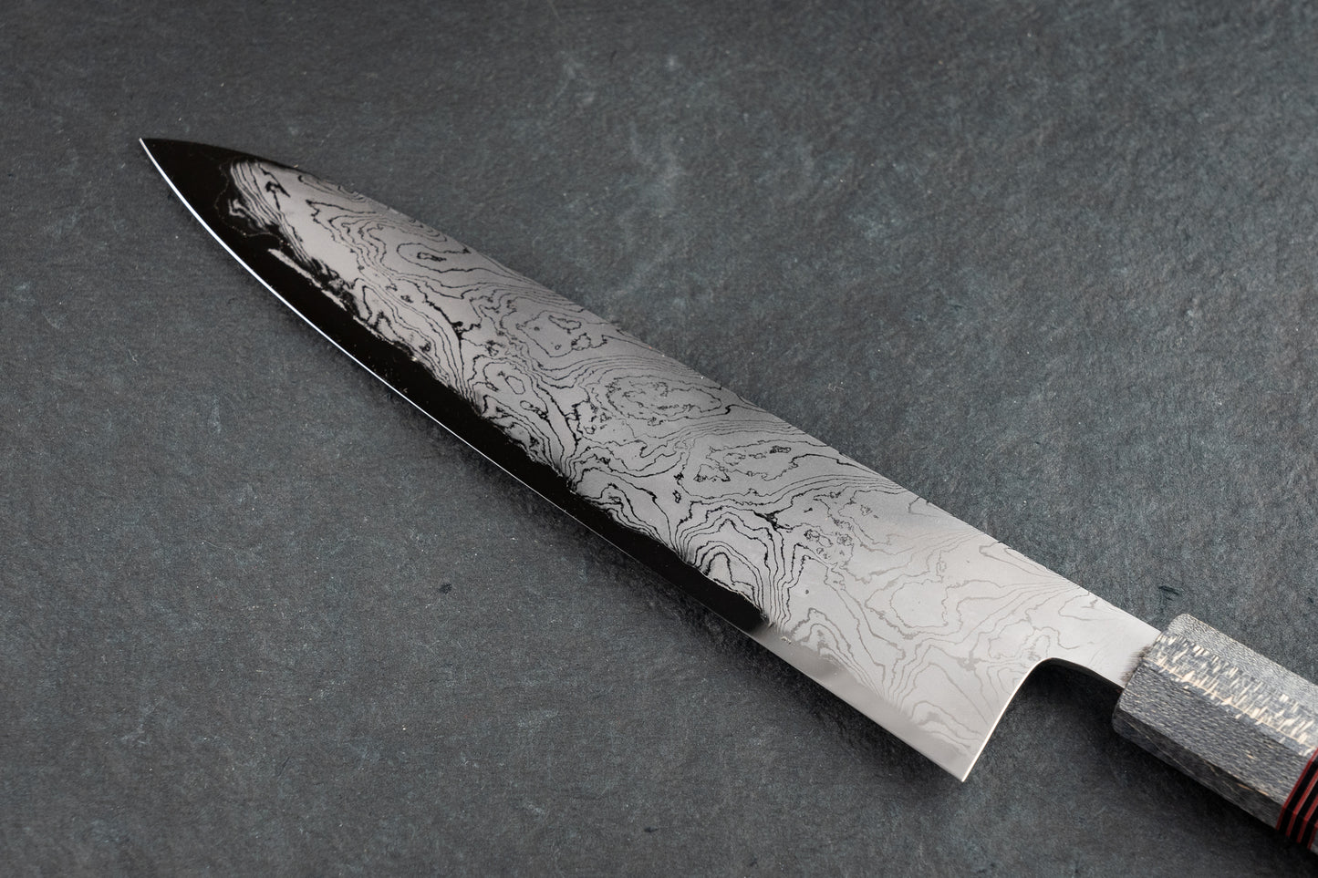 Hatsukokoro Hyomon Shirogami Damascus Gyuto 210mm