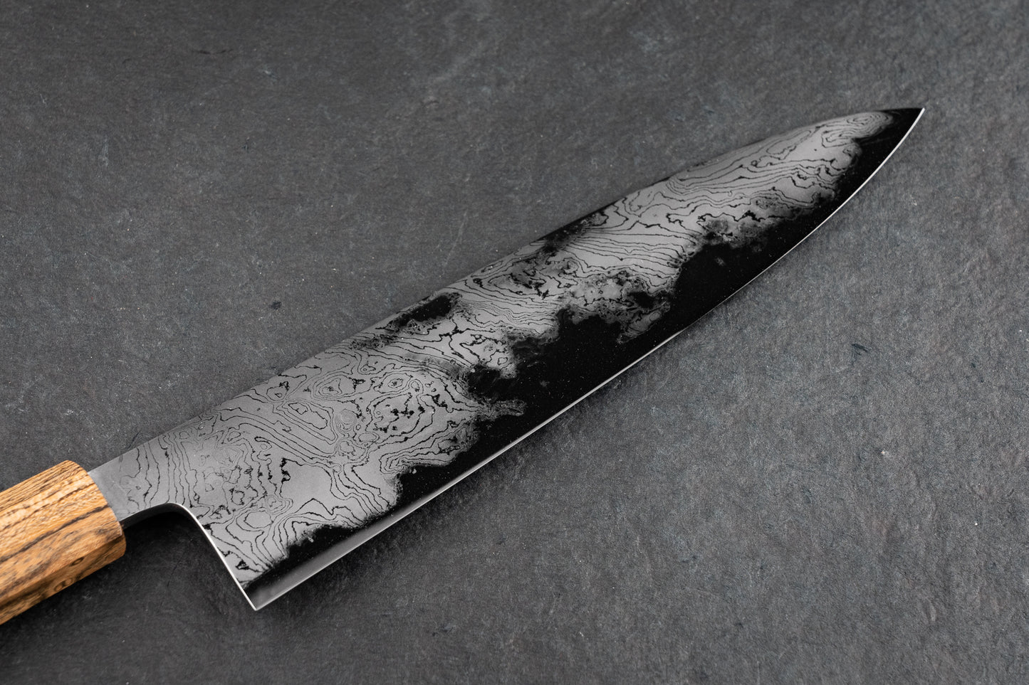 Hatsukokoro Hyomon Shirogami Damascus Gyuto 210mm