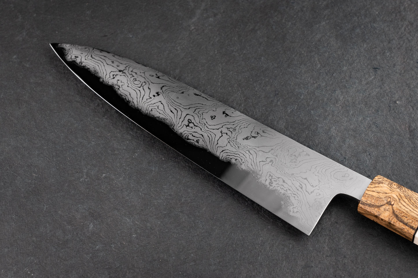 Hatsukokoro Hyomon Shirogami Damascus Gyuto 210mm