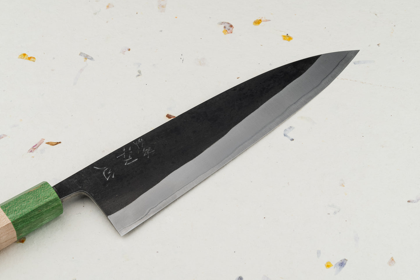 Hatsukokoro Kurokaze Shirogami Stainless Kurouchi Gyuto 180mm