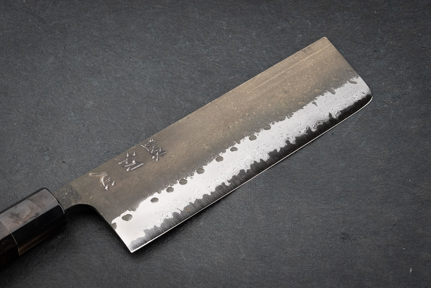 Hatsukokoro Shinkiro AS Kurouchi Damascus Nakiri 165mm