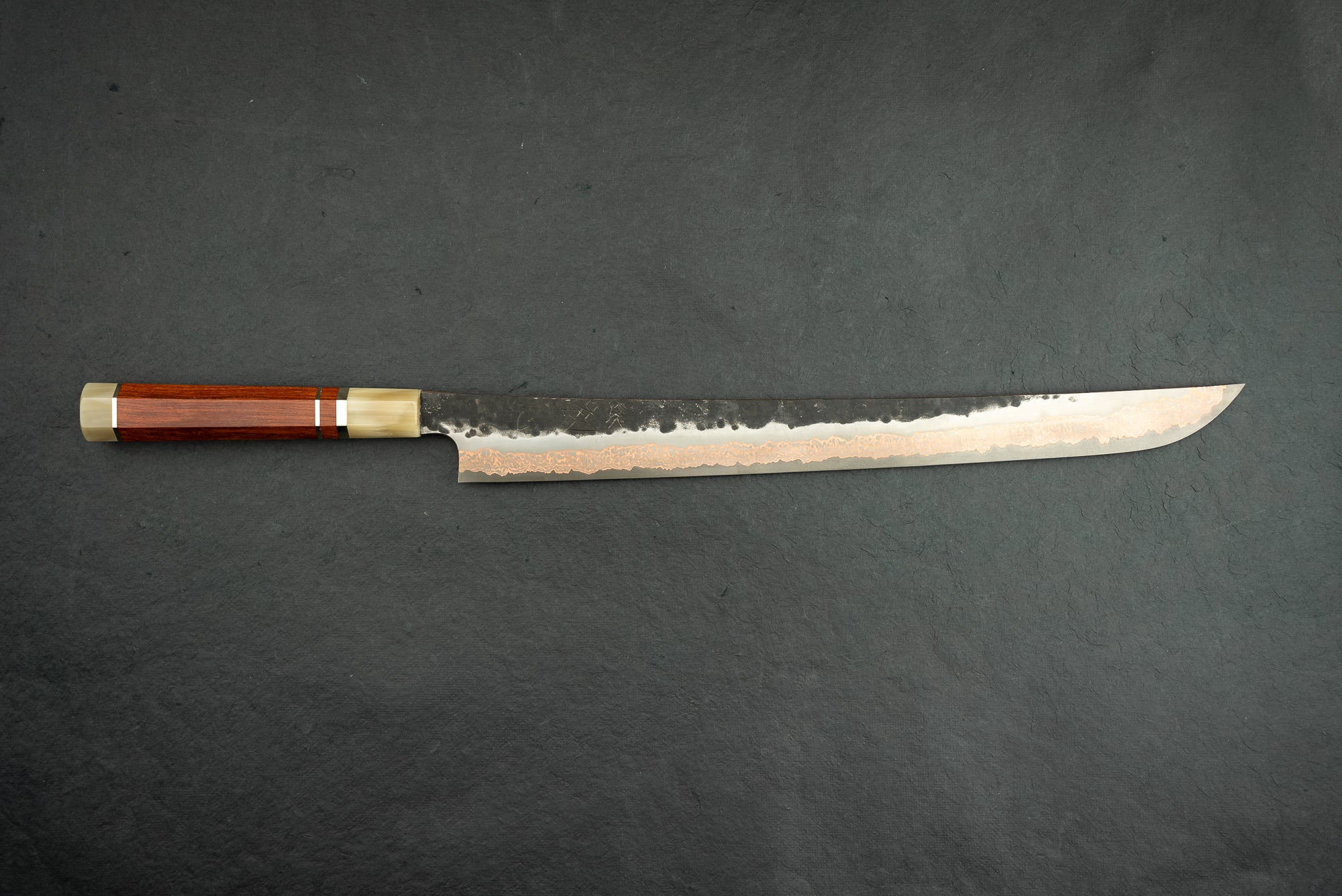Hatsukokoro Yorokobi SLD Kurouchi Damascus Sakimaru Sujihiki 390mm from Hatsukokoro