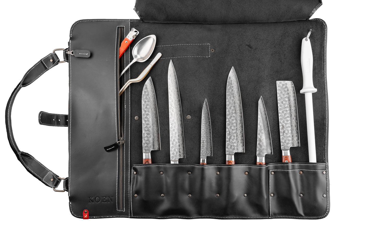 Koen Max Seven piece Leather Knife Roll