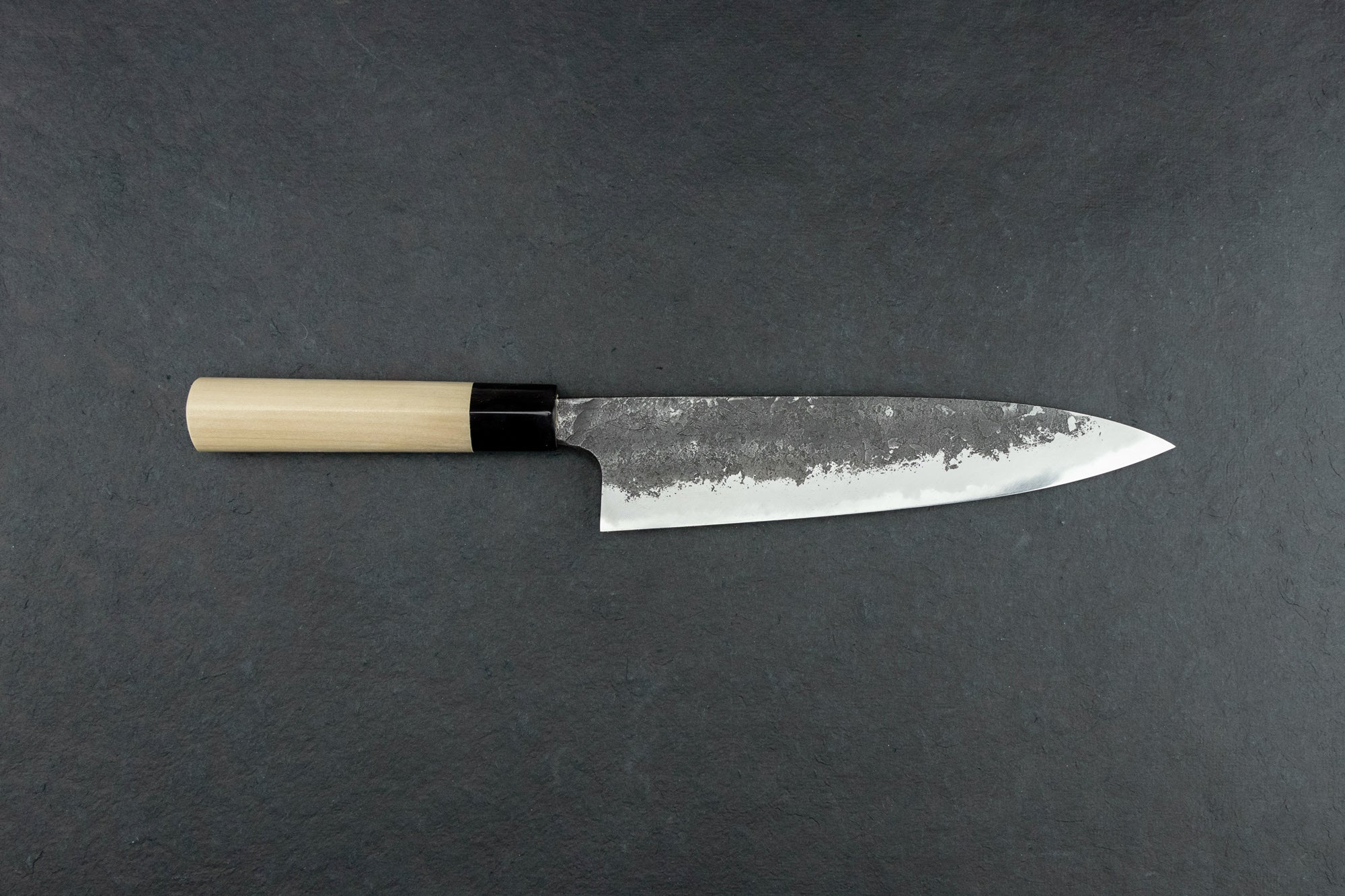 Mazaki Shirogami Nashiji Kurouchi Gyuto 210mm Knifewear Handcrafted