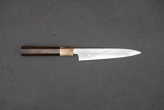 Satoshi Nakagawa x Naohito Myojin Aoichi Damascus Petty 150mm