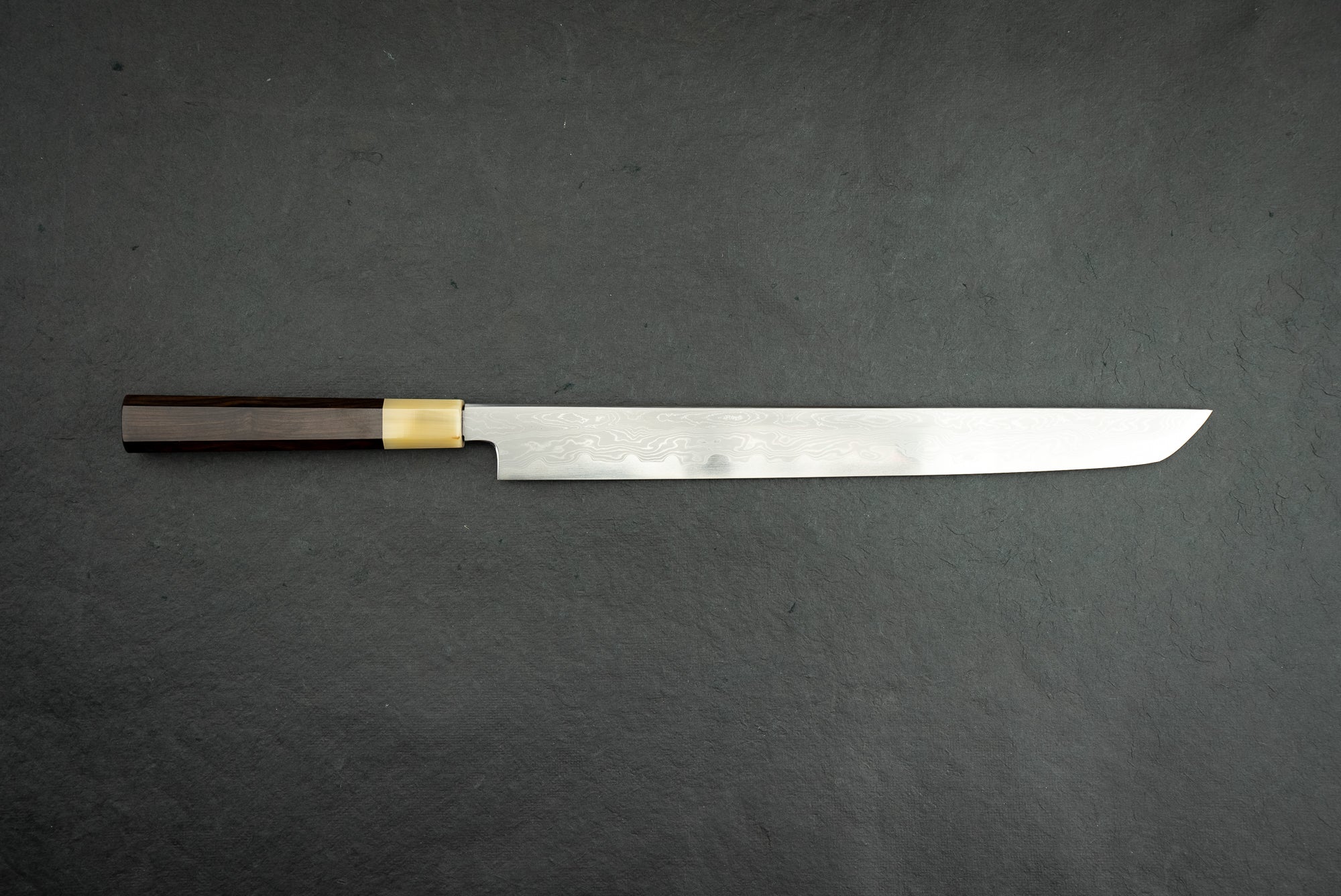 Satoshi Nakagawa x Naohito Myojin Aoichi Damascus Sakimaru Sujihiki 330mm from Nakagawa Hamono