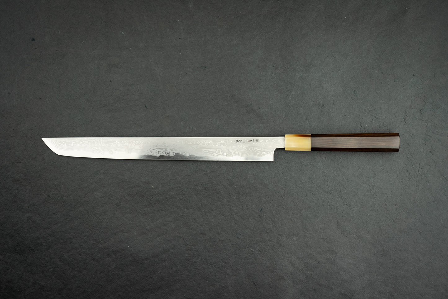 Satoshi Nakagawa x Naohito Myojin Aoichi Damascus Sakimaru Sujihiki 330mm