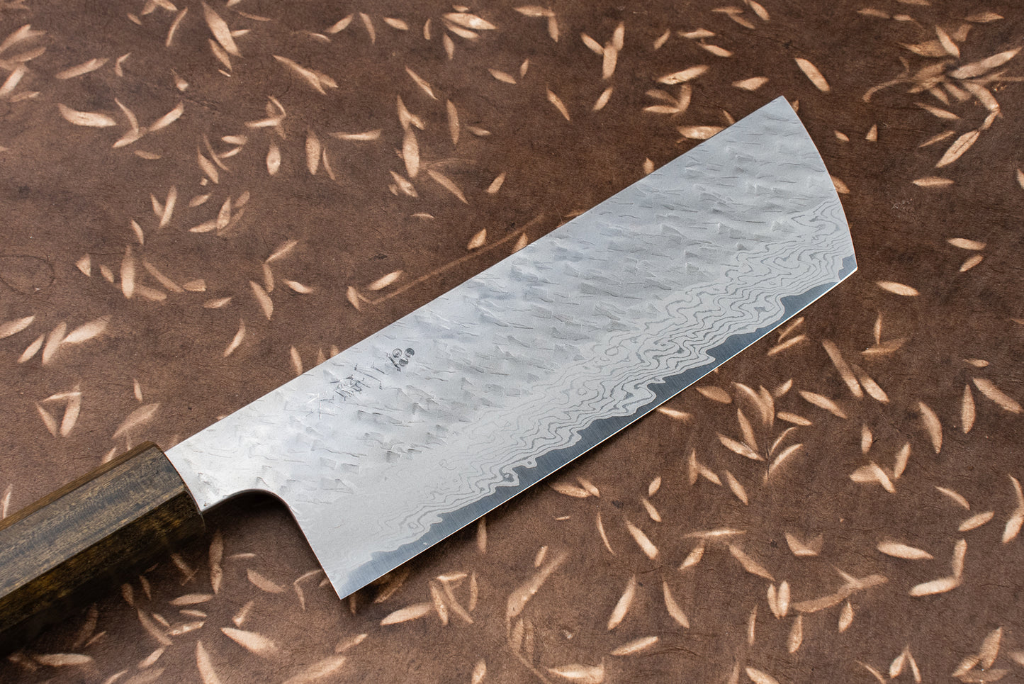 Nigara VG10 Tsuchime Damascus Sakimaru Nakiri 165mm